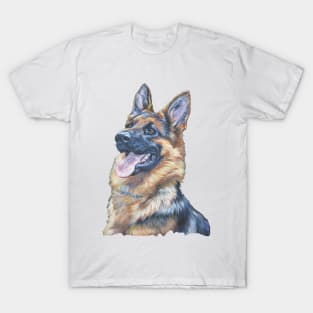 German Shepherd Fine Art Painting T-Shirt